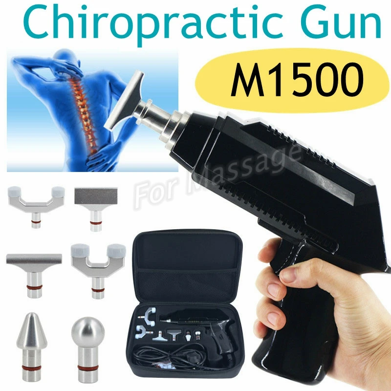 

Chiropractic Gun Chiropractic Massager Electric Adjustable Bone Spine Correction Gun Ervical Therapy N1500 Black