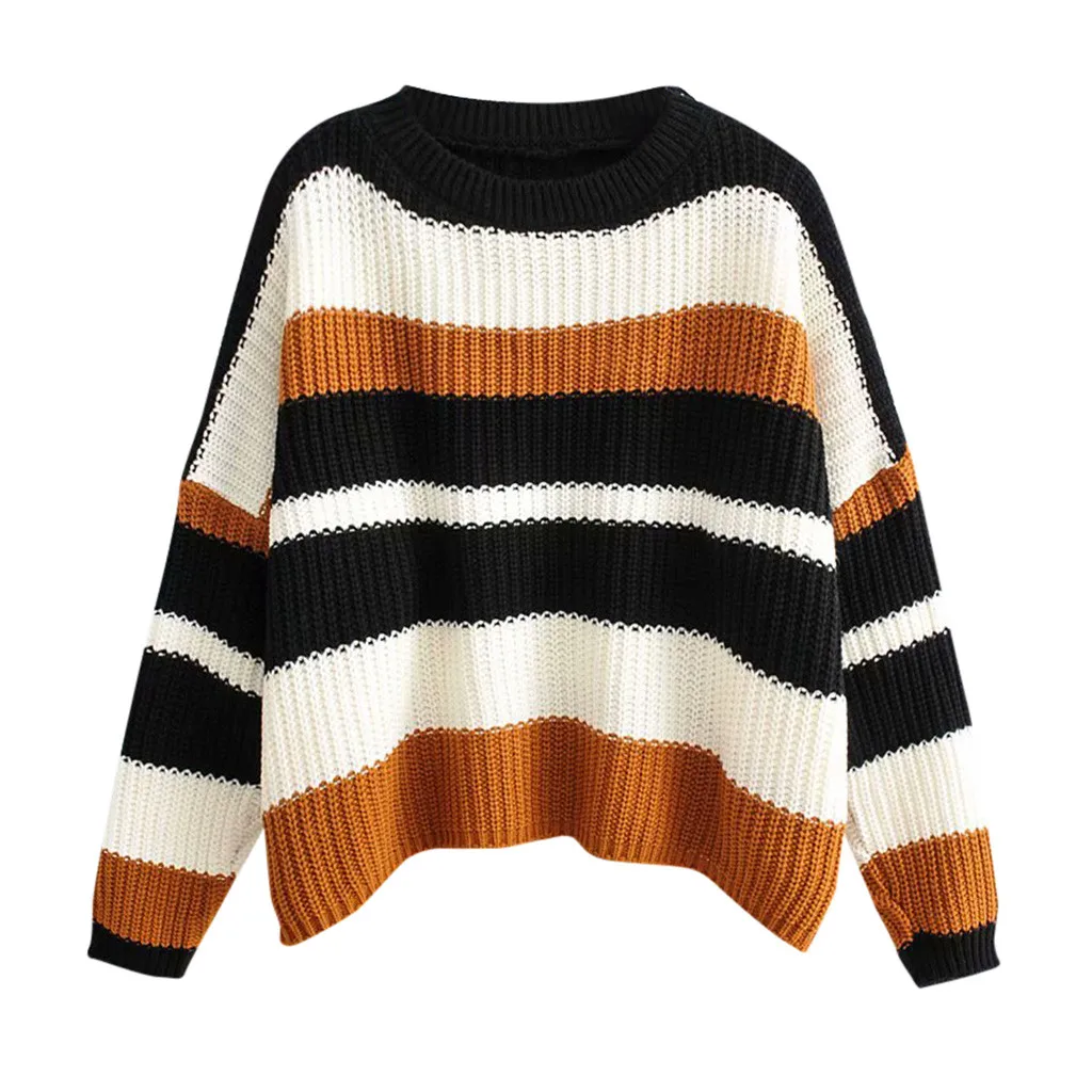 Женский вязаный свитер KLV женский с длинным рукавом и высоким воротником