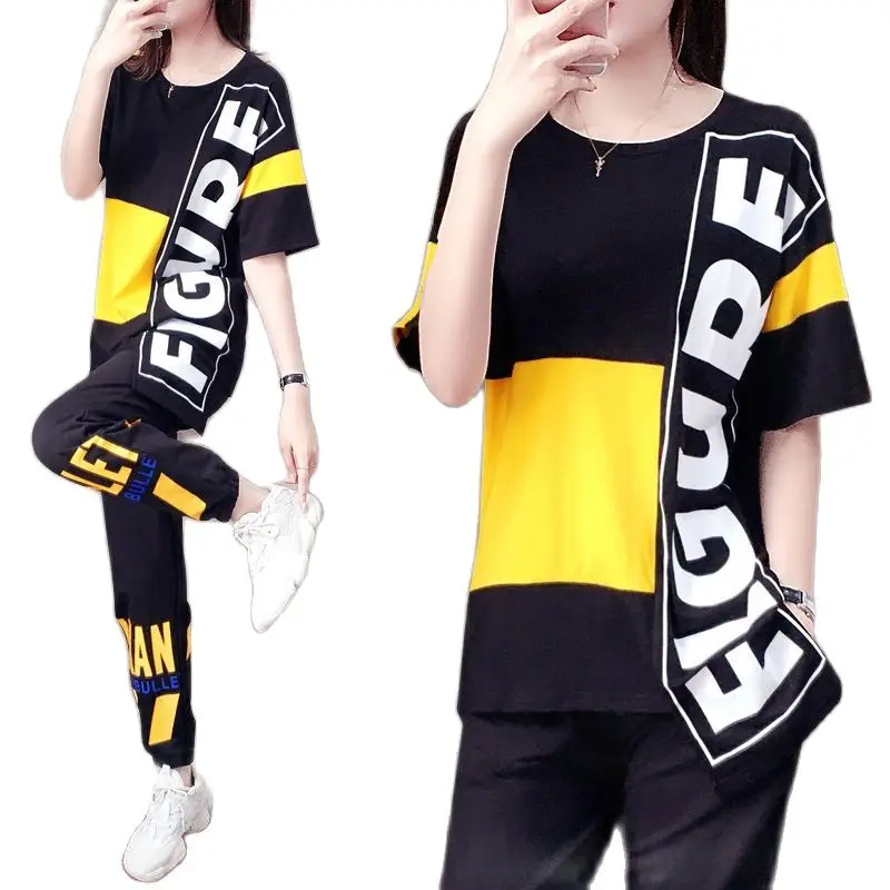 Tracksuit Women 2021 New Suit Female Summer Casual Loose Korean women's fashion short sleeve 2 piece set women |