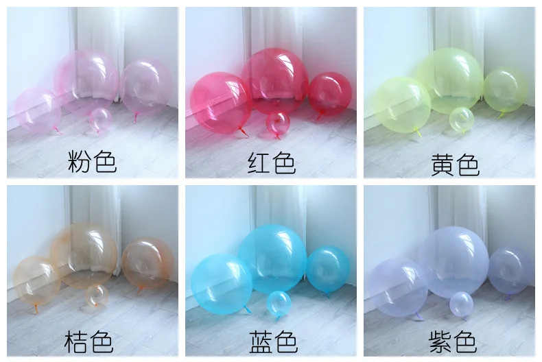 

Colourful Transparent Popo Balloon 6 Color Style Balon Baby Shower Decor Mermaid Party Ballon Wedding Decor 123st Birthday Balon
