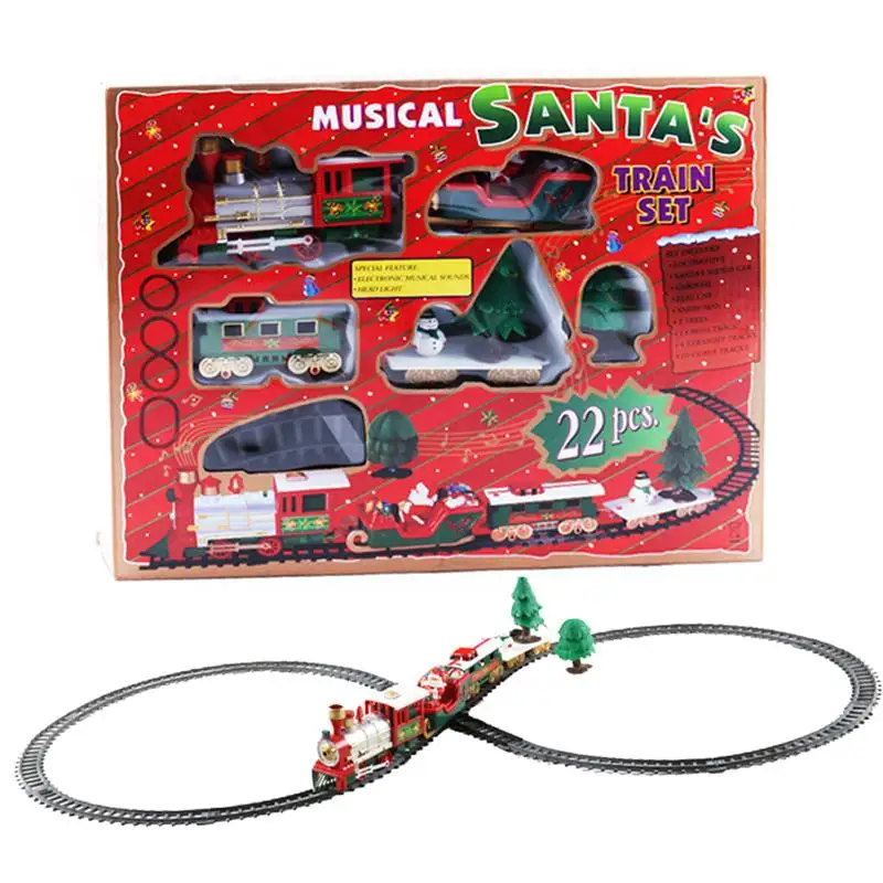 

Christmas Electric Rail Locomotive Toy Battery-Powered Train Set Christmas Decorations Children New Year Christmas Gifts