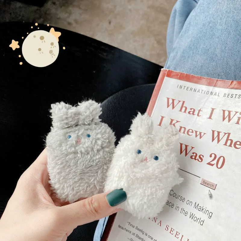 

Fluffy Plush Bunny Earphone Protective Case Cover for Airpods 1 2 Cartoon Plush Bear Protector Wireless Bluetooth Storage box