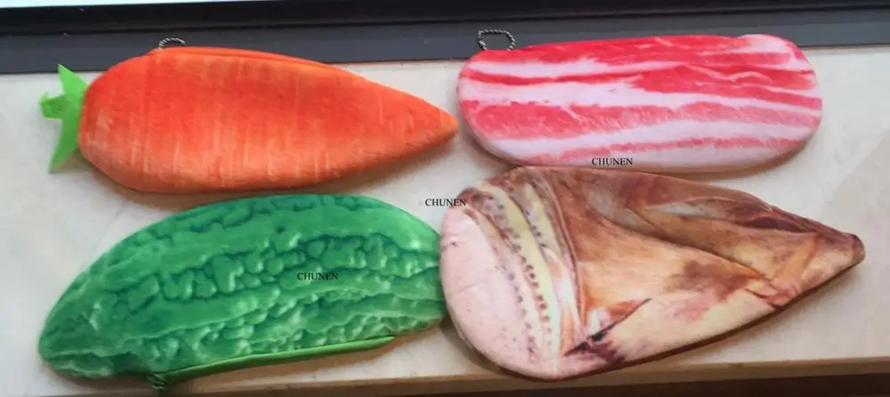 21-24 см прибл. Большой плюшевый Кошелек-овощи мясо и т. Д. Плюшевые игрушки кошелек