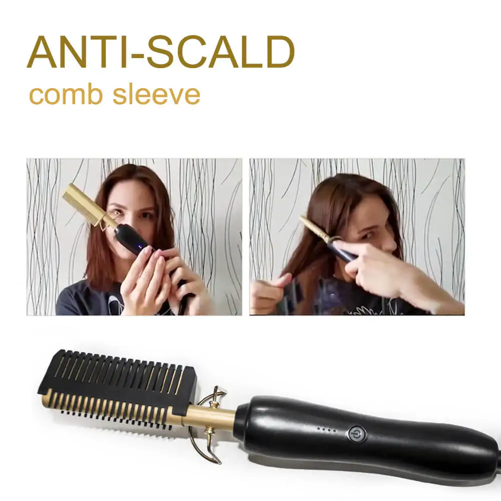 Выпрямитель для бороды мужчин и женщин электрическая плоская щетка укладки