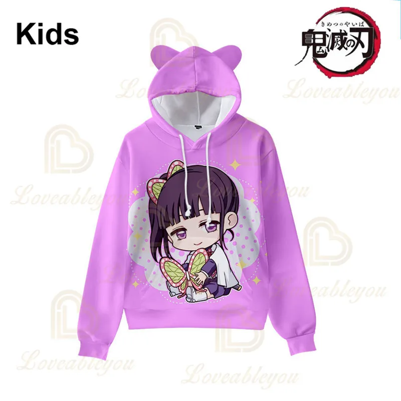 

Kochou Shinobu Demon Slayer Cartoon Jacket Tops Hoodies Japen Anime Kimetsu no Yaiba 3D Hoodie Men and Women Harajuku Sweatshirt
