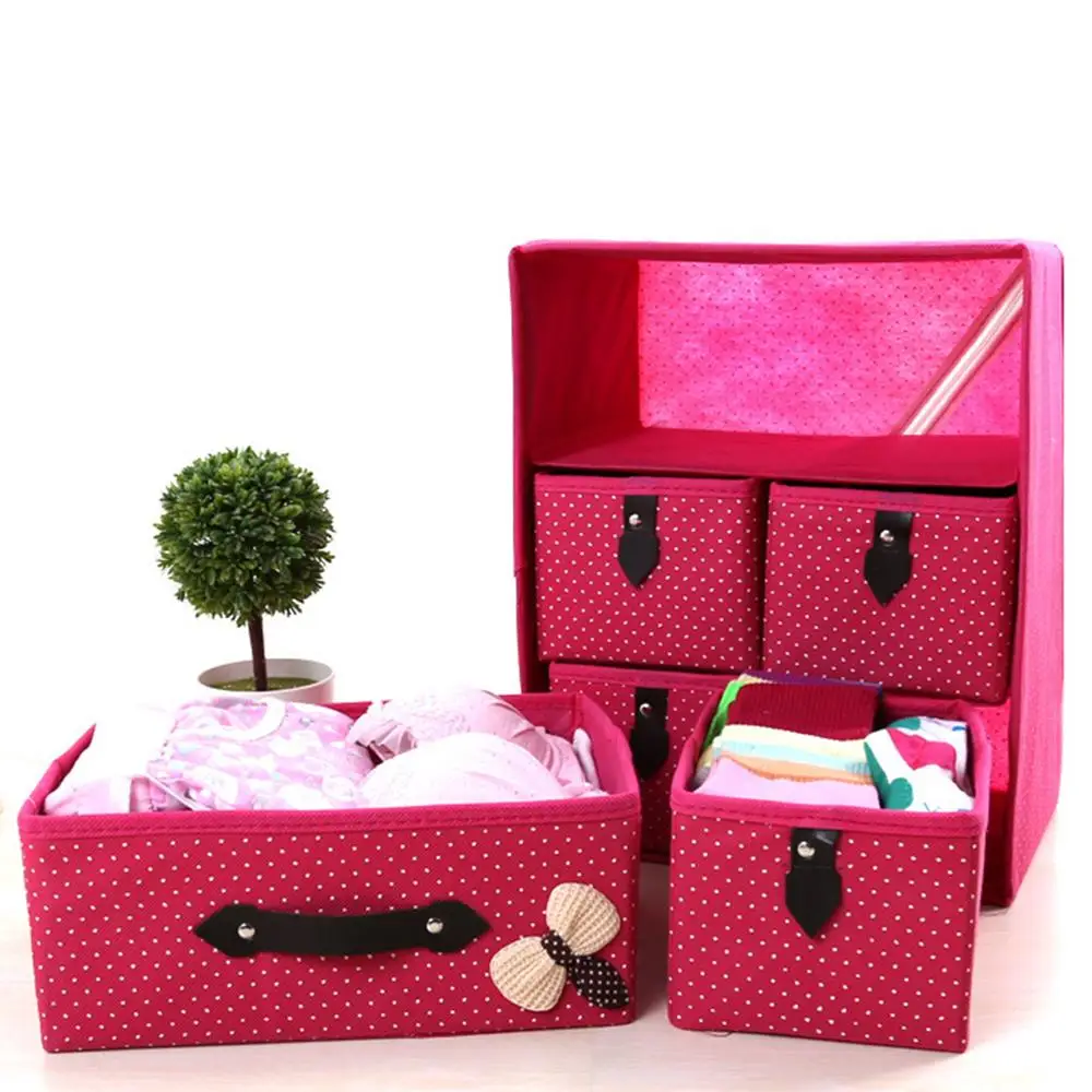 OUNONA нетканые три Слои пять выдвижных ящиков классифицированы литейный Ящик