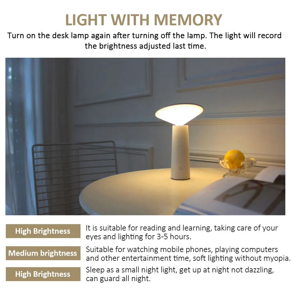 

ABS 40 Degree Rotation Touch Switch Reading 36 LEDS Eye Protection USB Charging Night Light Dimmable Home Decor Desk Lamp