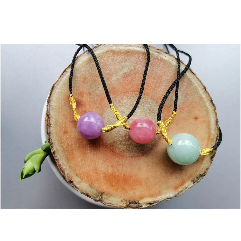 

Natural Crystal Round Beads Pendant Necklace Bracelet Women Stone Jewelry Gemstone Gift