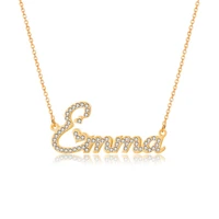 cz diamond custom name necklace gift for hername necklace diamondname necklace engravedreal gold necklace with name