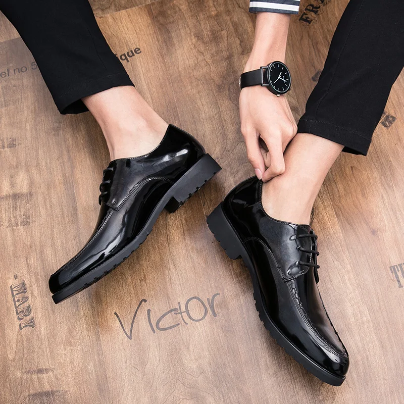 fashion men formal shoes lace up leather party office wedding sapato social scarpe uomo eleganti derbi grimentin | Обувь