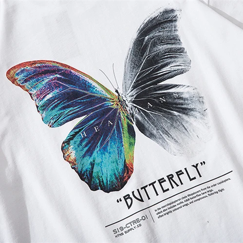 Мужская футболка в стиле хип-хоп цветная с бабочкой ретро новинка 2020 уличная