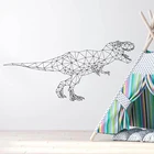 Геометрическая Наклейка на стену в виде динозавра, абстрактная наклейка T-Rex Dino-треугольное животное, переводная картинка в стиле парка Юрского периода, виниловое украшение для дома E17