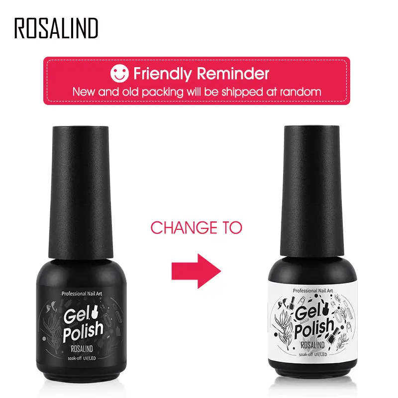 

ROSALIND Shiny Soak Off Gel Nail Polish Vernis Semi Permanent Base Top Coat Nail Bright UV Gel Nail Art Design Hybrid Lacquer