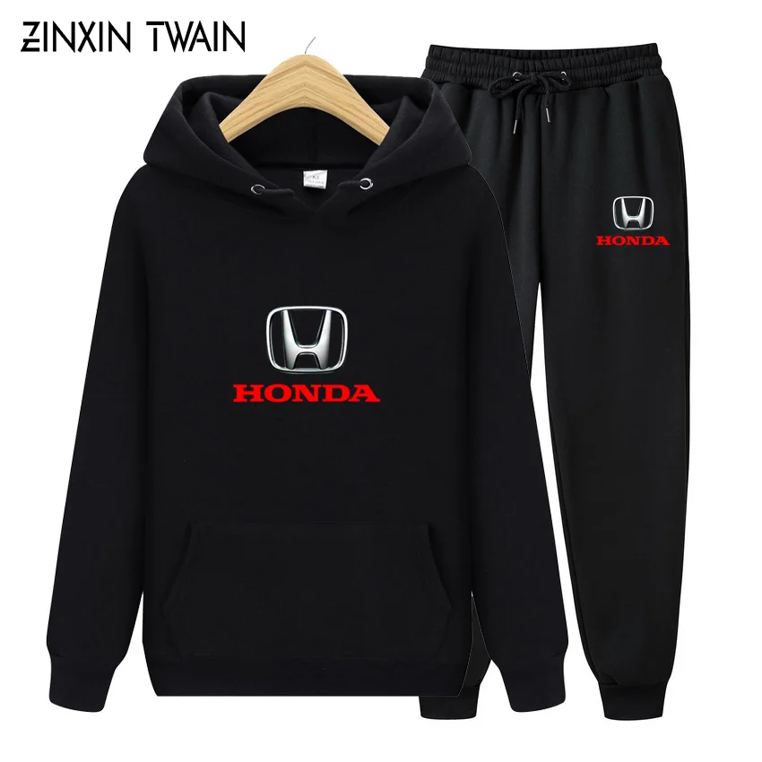 

Женская/Мужская черная толстовка с капюшоном с логотипом Honda