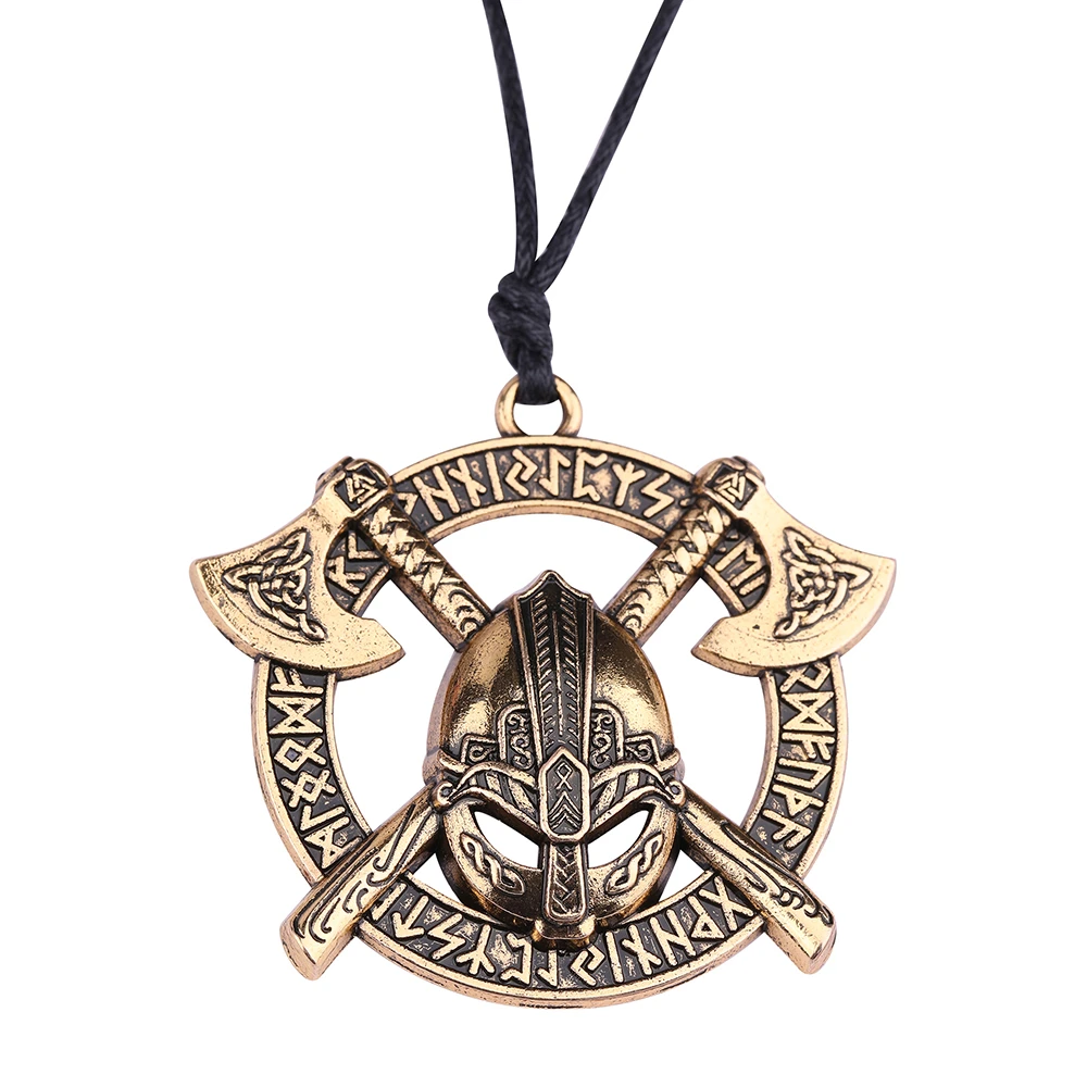 EUEAVAN 10 шт. Молот викинга Тора маска ожерелье Топор Futhark кулон с рунами амулет