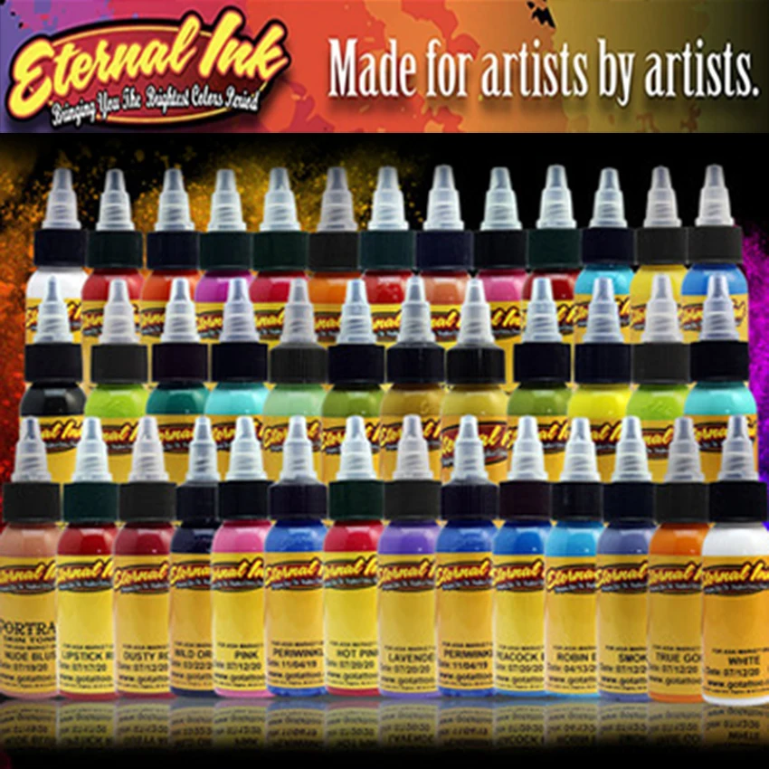 Татуировка ink 50Pcs краски вечная набор чернил для татуажа Постоянная Краска