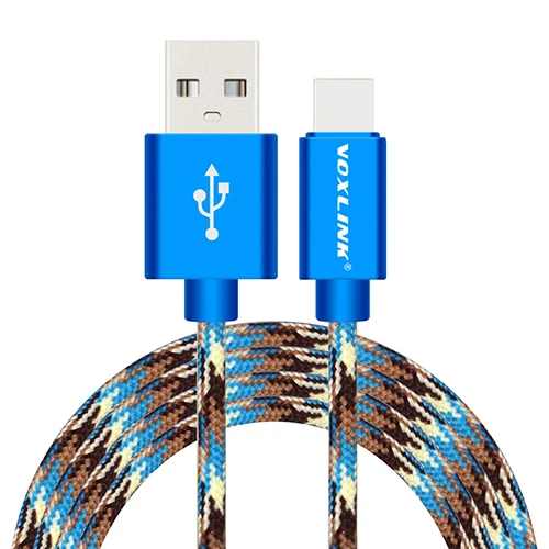 USB кабель для iPhone VOXLINK нейлоновый Плетеный зарядный кабель для мобильного телефона для iPhone X 8 8plus 7s plus 6plus 5S Кабели для телефонов - Цвет: Blue