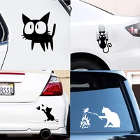 cartoon cat car sticker butterfly car styling funny cat car stickers decals removable decoration cars accessories