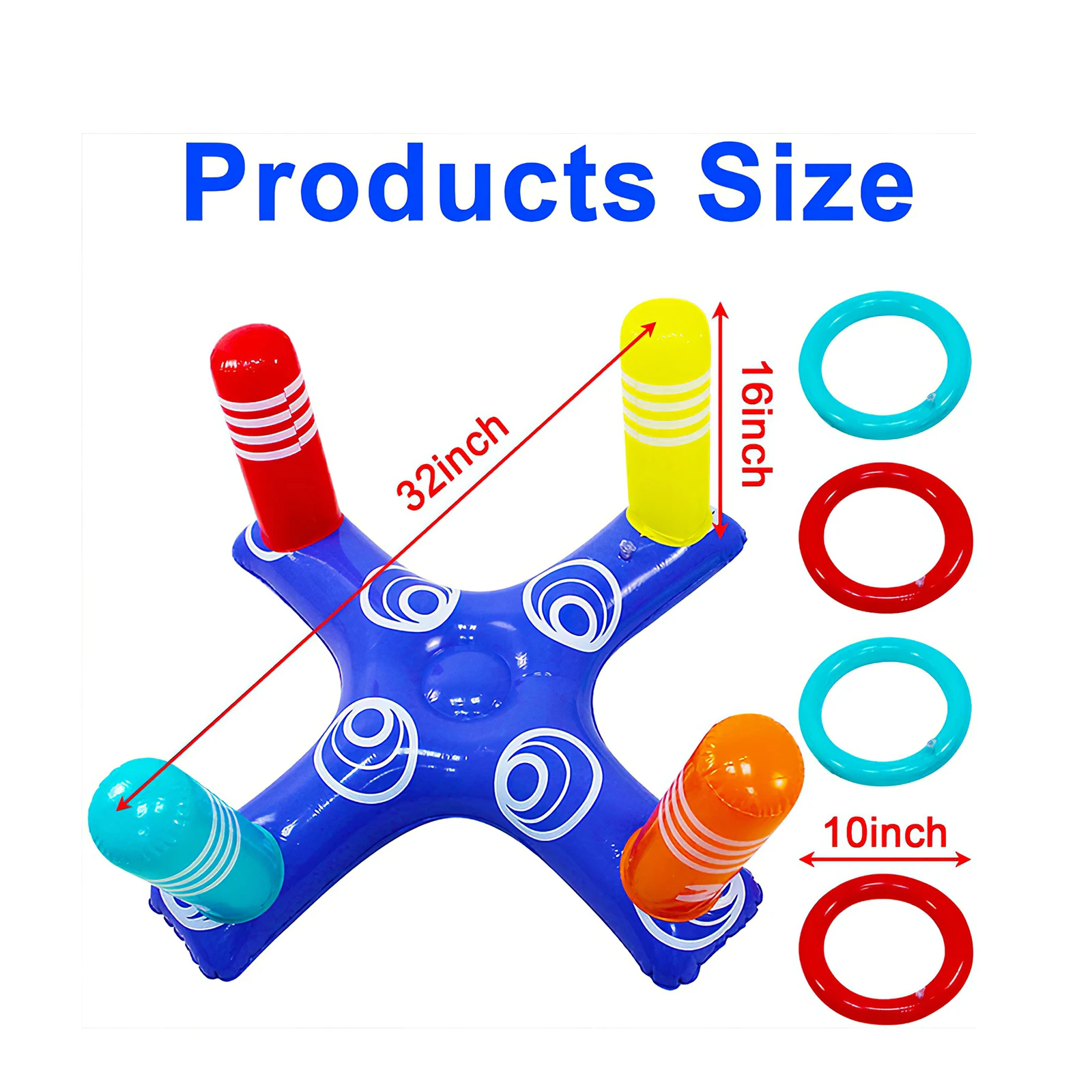 

Summer Water Beach Party Props Children And Adults Inflatable Cross Ring Toss Game Swimming Pool Fun Toys Plaything Air Mattress