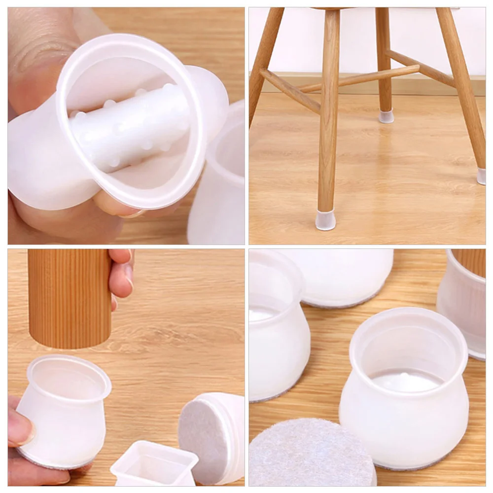 

16pcs Non-skid Chair Feet Caps Table Feet Covers Round Shape Chair Foot Pads