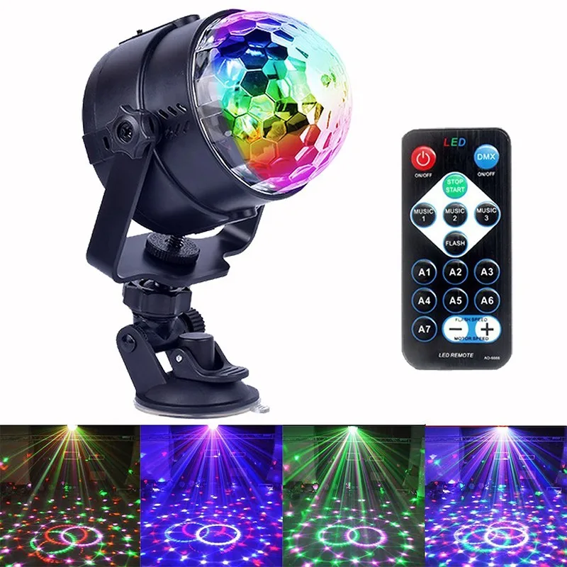 Disco USB Light Party Laser For Car DJ Magic Ball Sound Control Moving Lamp Head vehicle Projector Stage Lights | Освещение