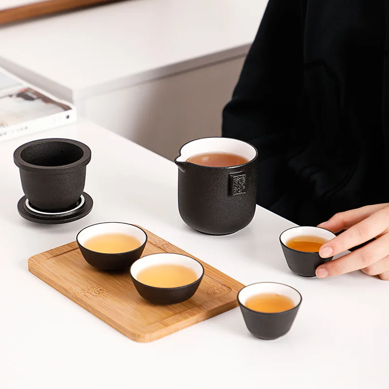 Черная глиняная посуда керамический чайник Gaiwan чайная чашка фарфоровый чайный