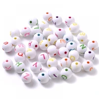 100pcs 8mm mixed letter acrylic beads white round ball alphabet spacer beads for jewelry making handmade diy bracelet necklace
