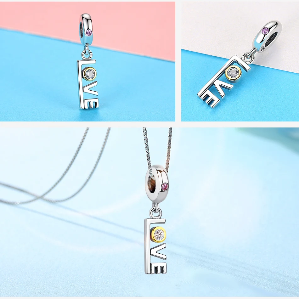 Аутентичные 925 стерлингового серебра бисера браслеты с подвесками украшением в