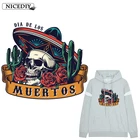 Нашивки Nicediy, виниловые термонаклейки из ПВХ, розы в стиле панк, для одежды, полоски на одежде, аппликация, куртка с черепом, Мужская футболка