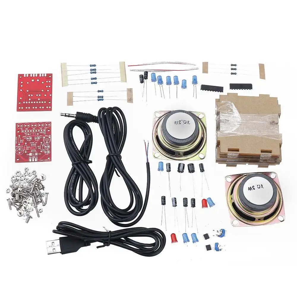 DIY 3 Вт электронный динамик производственный комплект с прозрачной оболочкой