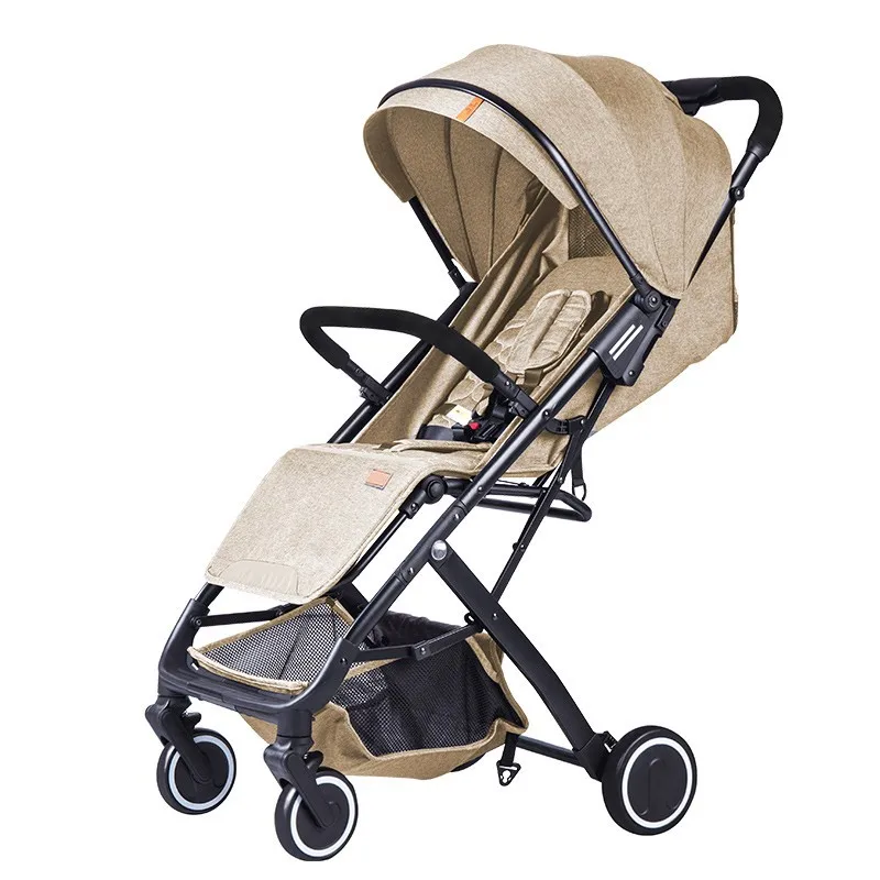 Khaki 2 7 кг легкая детская коляска Роскошная Горячая мама розовая коляска Складная портативная на самолете детская коляска - Цвет: Khaki 2