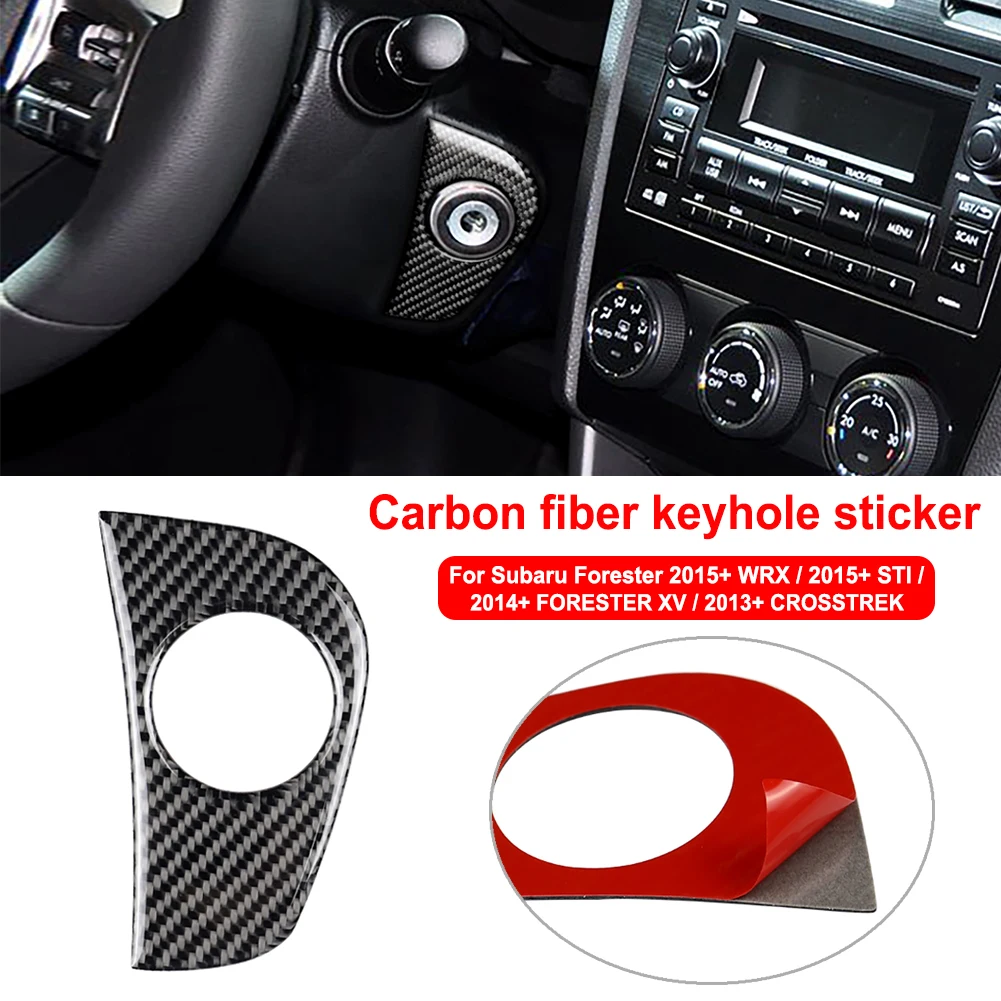 

Наклейка с отверстием для ключей из углеродного волокна для Subaru Forester WRX STI Crosstrek Forester XV, сменная отделка автомобильного интерьера, рамка, чехл...