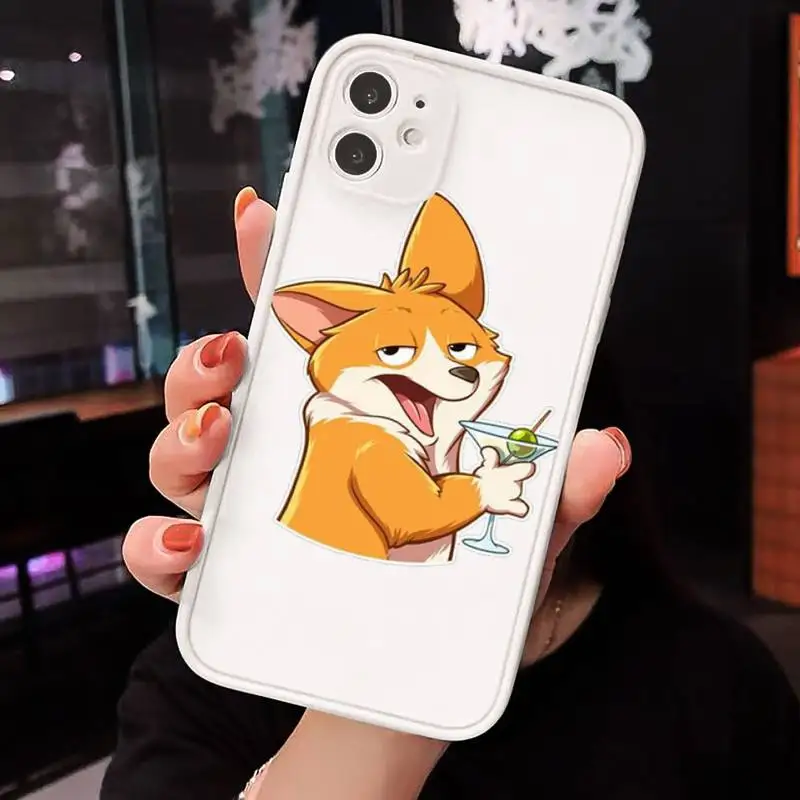 

Cute cartoon corgi dog Phone Cases Matte For iPhone 12 Mini 11 Pro XR XS Max 7 8 Plus X Hard PC Back Cover