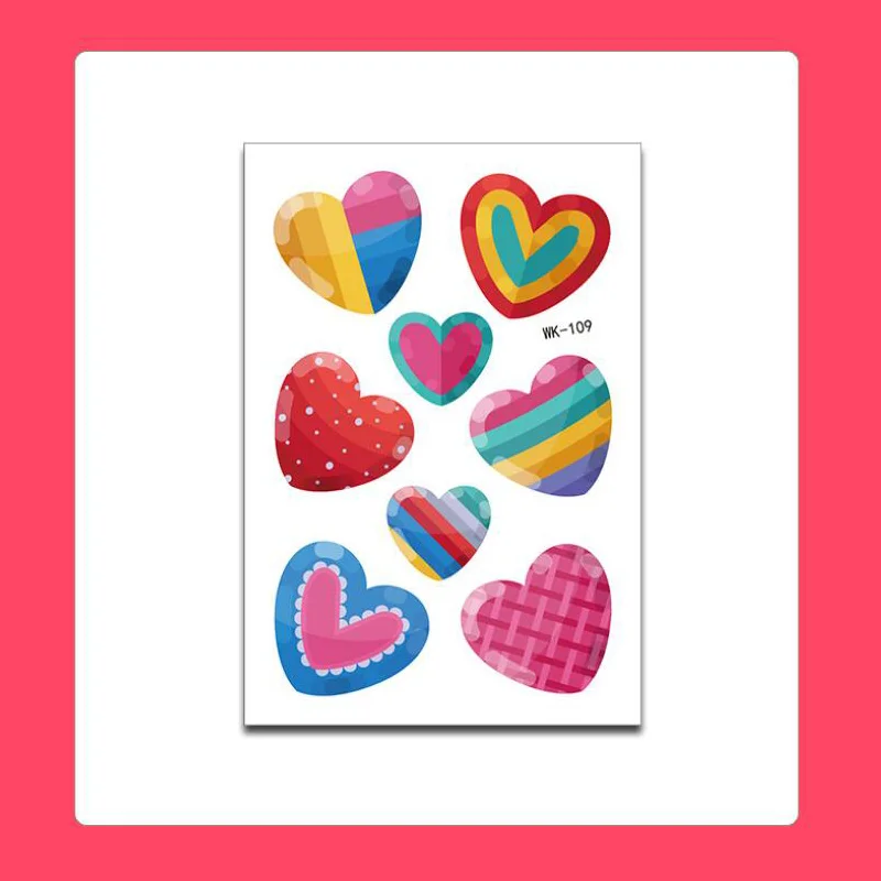 Женские Поддельные татуировки временные в форме сердца водонепроницаемые для