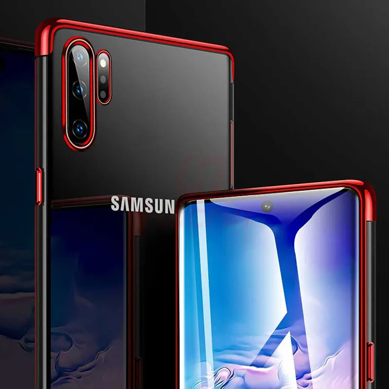 Hacrin чехол для samsung Galaxy Note 10 Роскошный Прозрачный Бампер ТПУ силиконовый с