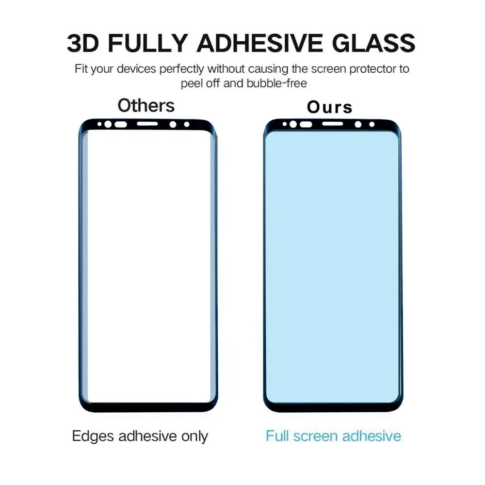 Для Galaxy S9 0 33 мм 9H твердость поверхности 3D изогнутые края против царапин полный