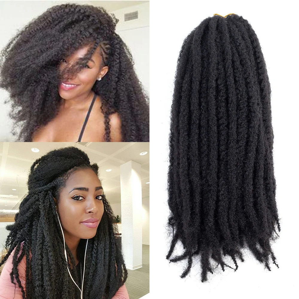 Natifah Marley плетеные волосы кудрявые крученые крючком коса 18 дюймов 12