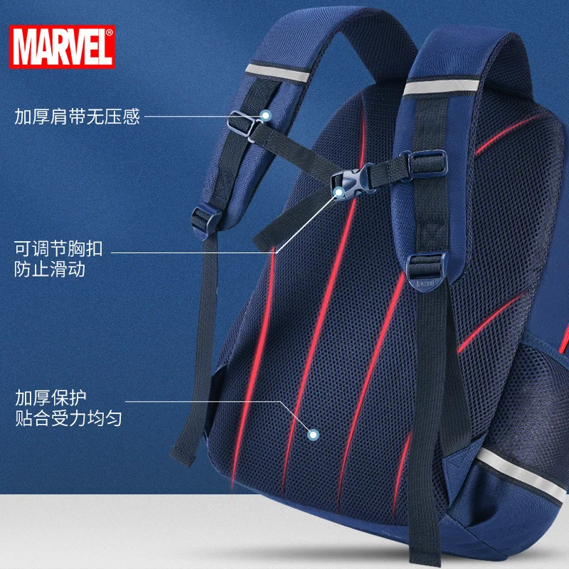 Authentic Disney Children's Schoolbags Boys Primary School Pupils Lightweight Fashion Trend Cartoon Backpack Captain America