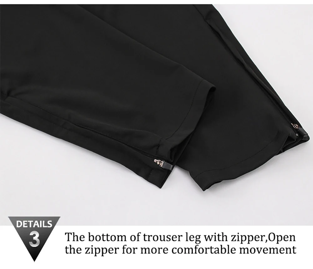 

Men's Tracksuit Pants with Side Pocket Running Jogging Sweatpants Gym Fitness Training Quick-drying Trousers leg with zipper
