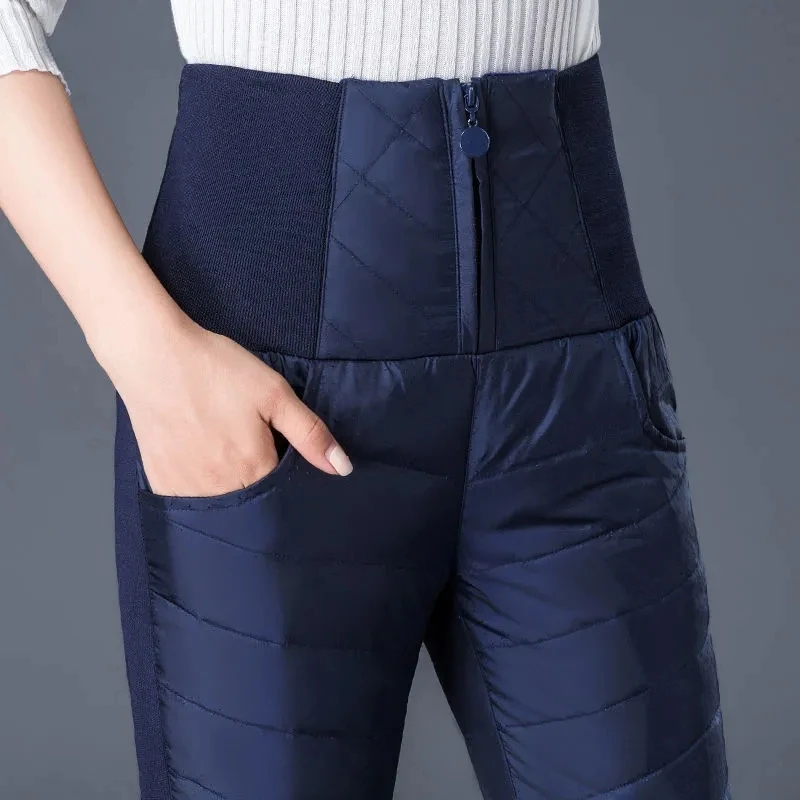 Женские зимние хлопковые брюки-карандаш с высокой талией | Женская одежда