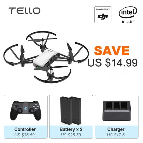 Tello Full Combo DJI Tello камера Дрон Ryze Tello Дрон с кодированием образование 720P HD Трансмиссия квадрокоптера FVR вертолет камера DJI Дрон - Цвет: Tello Full Combo