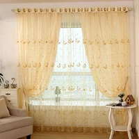 rural style curtains for living dining room bedroom window pink purple embroidery curtains finished product customization