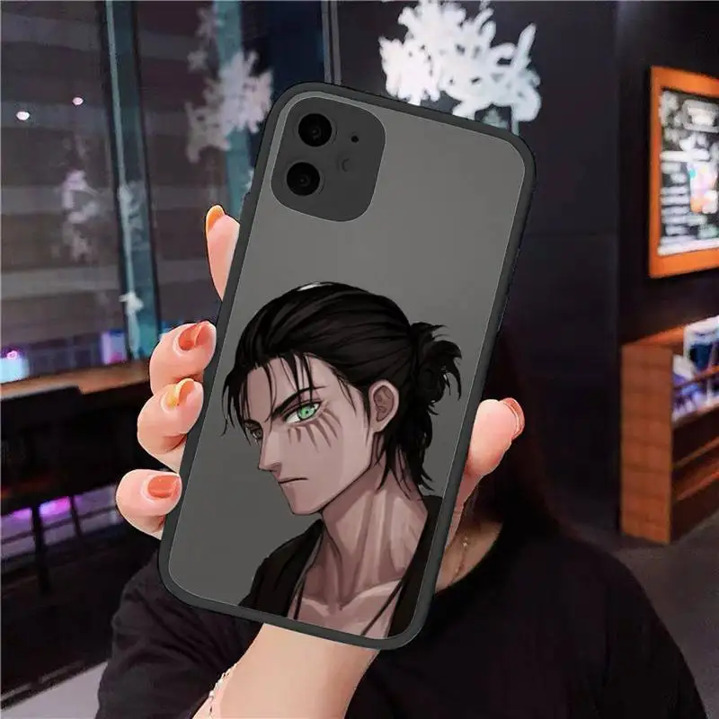 

Attack on Titan Eren Jaeger Phone Case For iphone 12 11 8 7 plus mini x xs xr pro max matte transparent cover