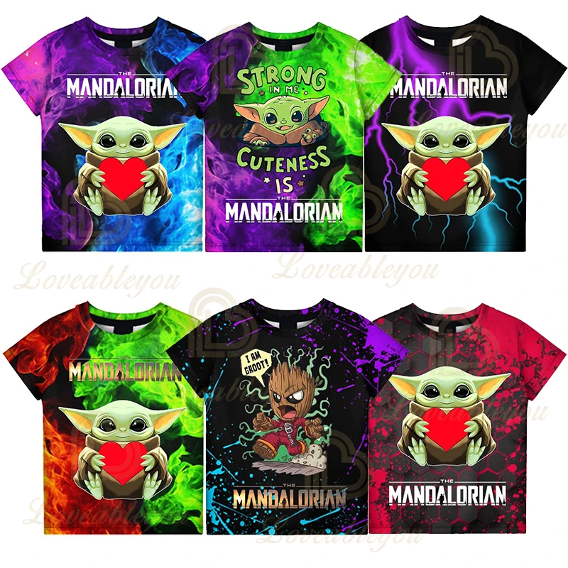 Футболки для мальчиков и девочек с героями мультфильма Disney топы коротким рукавом