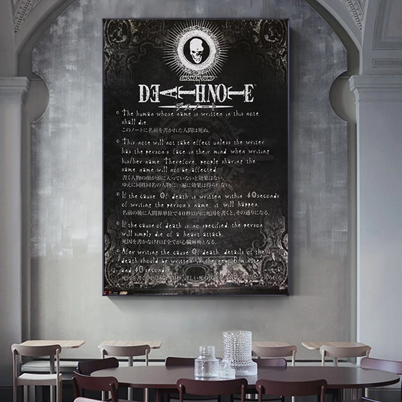 Современные Мультяшные классические аниме Death Note стильные картины маслом на