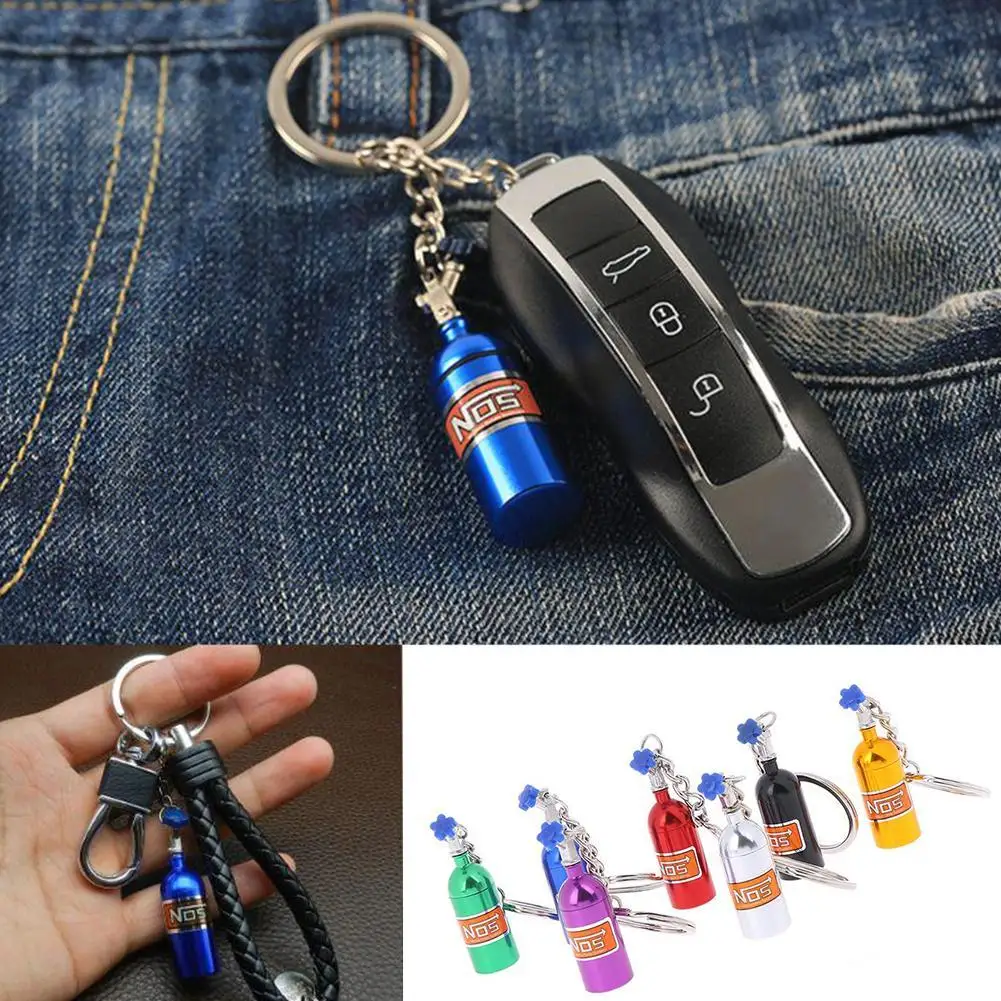 1pcs New Modified Car Keychain Nitrous Oxide Bottle Key Chain DecorativeKeyring Stash Pill Box Storag | Автомобили и мотоциклы