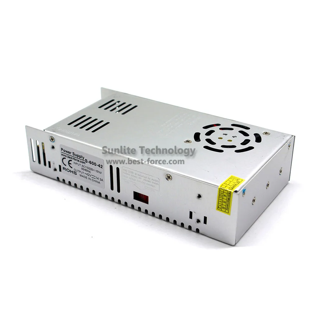 DC 42V 14.3A 600W импульсный источник питания светодиодный трансформатор драйвера 110V 220V
