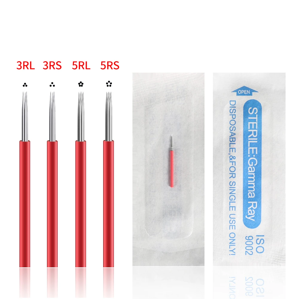 Микро пудра для бровей 3R/3RS/5R/5RS игла полуперманентного макияжа Лезвие 100 круглая