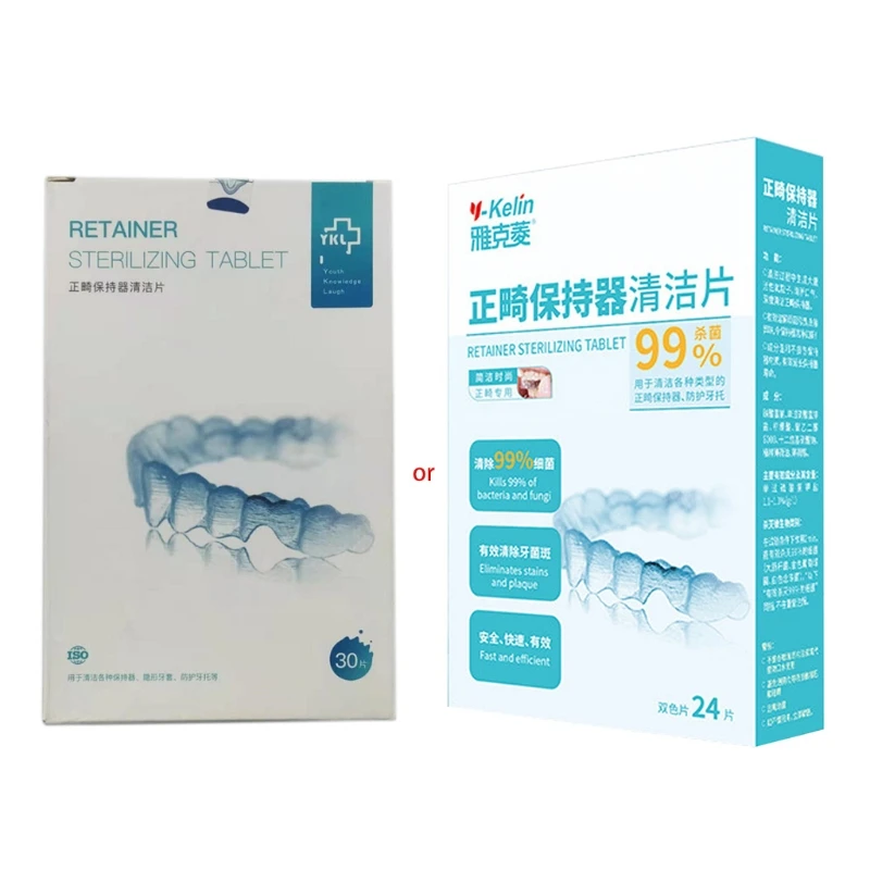 

24Pcs/Box Denture Orthodontic Retainer Cleaning Effervescent Tablets Anti-Bacteria Sterilization Oral Hygiene Dental Care K3NE