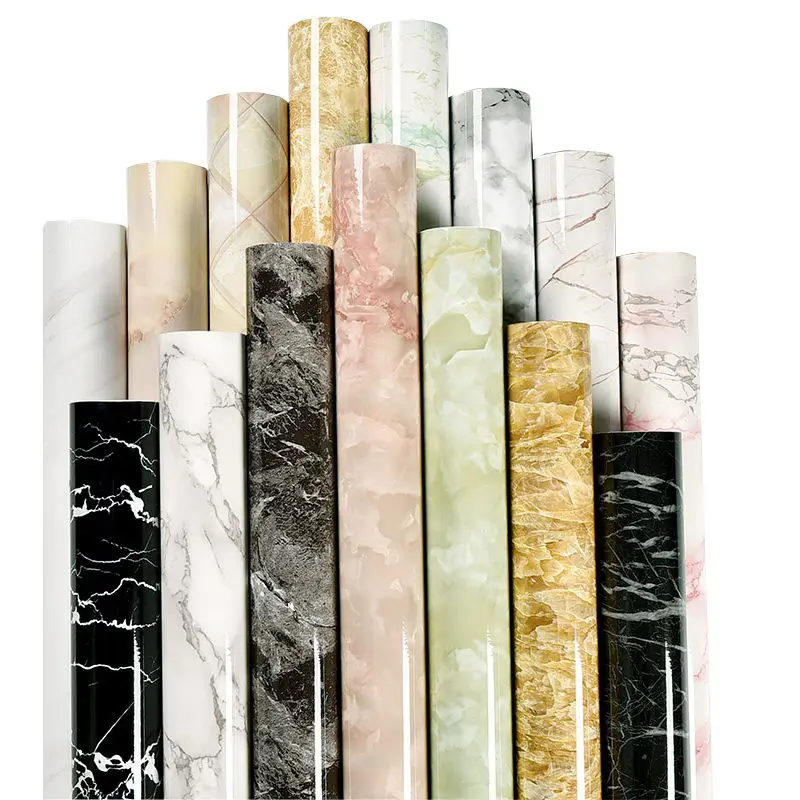 

Modern Contact Paper Wall Films Waterproof Stickers Bathroon Floor Stickers Kitchen Cabinets Restorative Wallpaper Decorative